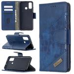 For Huawei P smart 2020 Matching Color Crocodile Texture Horizontal Flip PU Leather Case with Holder & Card Slots & Wallet(Blue)