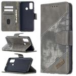 For Huawei P smart 2020 Matching Color Crocodile Texture Horizontal Flip PU Leather Case with Holder & Card Slots & Wallet(Grey)