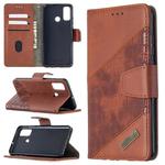 For Huawei P smart 2020 Matching Color Crocodile Texture Horizontal Flip PU Leather Case with Holder & Card Slots & Wallet(Brown)