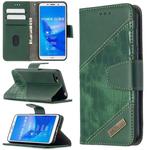 For Huawei Y5 (2018) Matching Color Crocodile Texture Horizontal Flip PU Leather Case with Holder & Card Slots & Wallet(Green)