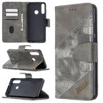 For Huawei Y6p Matching Color Crocodile Texture Horizontal Flip PU Leather Case with Holder & Card Slots & Wallet(Grey)