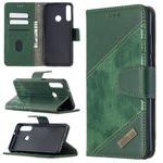 For Huawei Y6p Matching Color Crocodile Texture Horizontal Flip PU Leather Case with Holder & Card Slots & Wallet(Green)