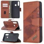 For Huawei Y6p Matching Color Crocodile Texture Horizontal Flip PU Leather Case with Holder & Card Slots & Wallet(Brown)