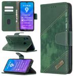 For Huawei Y7 (2019) Matching Color Crocodile Texture Horizontal Flip PU Leather Case with Holder & Card Slots & Wallet(Green)