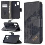 For Huawei Honor 9X Lite Matching Color Crocodile Texture Horizontal Flip PU Leather Case with Holder & Card Slots & Wallet(Black)