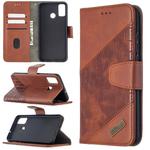 For Huawei Honor 9X Lite Matching Color Crocodile Texture Horizontal Flip PU Leather Case with Holder & Card Slots & Wallet(Brown)