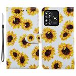 For ZTE Blade A73 4G Painted Pattern Horizontal Flip Leather Phone Case(Sunflower)