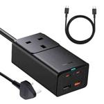 Baseus GaN5 Pro 65W AC+2xUSB+2xType-C PowerCombo Power Strip 1.5m with 1m Type-C to Type-C Cable, UK Plug(Black)