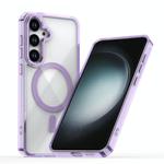 For Samsung Galaxy S24+ 5G MagSafe Magnetic Clear Phone Case(Purple)