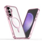 For Samsung Galaxy S23 FE 5G MagSafe Magnetic Clear Phone Case(Pink)