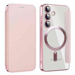 For Samsung Galaxy S24 5G MagSafe Magnetic RFID Anti-theft Leather Phone Case(Pink)