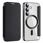 For Samsung Galaxy S24 5G MagSafe Magnetic RFID Anti-theft Leather Phone Case(Black)