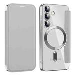 For Samsung Galaxy S24 5G MagSafe Magnetic RFID Anti-theft Leather Phone Case(Grey)