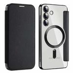 For Samsung Galaxy S24+ 5G MagSafe Magnetic RFID Anti-theft Leather Phone Case(Black)