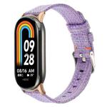 For Xiaomi Mi Band 8 Nylon Canvas Watch Band(Lavender Purple)