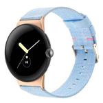 For Google Pixel Watch 2 / Pixel Watch Nylon Canvas Watch Band(Sky Blue)