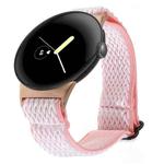 For Google Pixel Watch 2 / Pixel Watch 20mm Wave Braided Nylon Watch Band(Pink)