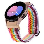 For Samsung Galaxy Watch6/6 Classic/5/5 Pro Wave Braided Nylon Watch Band(Rainbow)