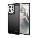 For Motorola Edge 50 Pro Brushed Texture Carbon Fiber TPU Phone Case(Black)