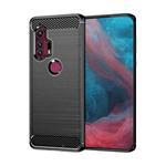 For Motorola Edge+ 2020 Brushed Texture Carbon Fiber TPU Phone Case(Black)