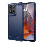 For Motorola Moto G75 5G Brushed Texture Carbon Fiber TPU Phone Case(Blue)