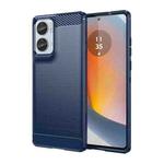 For Motorola Moto G85 Carbon Fiber Brushed Texture TPU Phone Case(Blue)