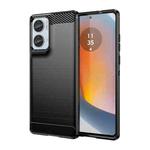 For Motorola S50 Neo Carbon Fiber Brushed Texture TPU Phone Case(Black)