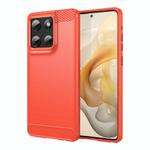 For Motorola Moto G Stylus 5G 2025 Carbon Fiber Brushed Texture TPU Phone Case(Red)
