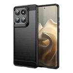 For Motorola Edge 5G 2025 Carbon Fiber Brushed Texture TPU Phone Case(Black)