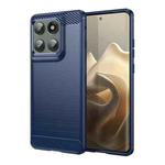 For Motorola Edge 5G 2025 Carbon Fiber Brushed Texture TPU Phone Case(Blue)