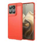 For Motorola Edge 5G 2025 Carbon Fiber Brushed Texture TPU Phone Case(Red)
