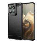 For Motorola Edge 60 Pro Carbon Fiber Brushed Texture TPU Phone Case(Black)