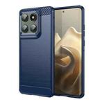 For Motorola Edge 60 Pro Carbon Fiber Brushed Texture TPU Phone Case(Blue)
