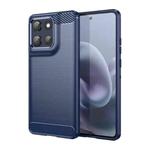 For Motorola Moto G86 5G Carbon Fiber Brushed Texture TPU Phone Case(Blue)