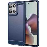 For Motorola Moto G56 5G Carbon Fiber Brushed Texture TPU Phone Case(Blue)