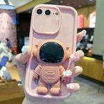 For iPhone 7 Plus / 8 Plus Astronaut 3D Relief Holder TPU + PC Full Coverage Phone Case(Pink)