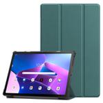 For Lenovo Qitian K10 Pro 5G 3-folding Leather Smart Tablet Case(Green)