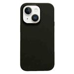 For iPhone 13 Electroplated Metal Lens Frame Design MagSafe Silicone Phone Case(Black)