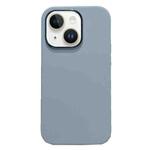 For iPhone 13 Electroplated Metal Lens Frame Design MagSafe Silicone Phone Case(Light Blue)