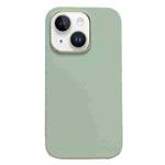 For iPhone 14 Electroplated Metal Lens Frame Design MagSafe Silicone Phone Case(Light Green)