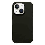 For iPhone 14 Plus Electroplated Metal Lens Frame Design MagSafe Silicone Phone Case(Black)