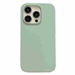 For iPhone 14 Pro Max Electroplated Metal Lens Frame Design MagSafe Silicone Phone Case(Light Green)