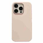 For iPhone 15 Pro Electroplated Metal Lens Frame Design MagSafe Silicone Phone Case(Beige)