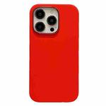 For iPhone 15 Pro Max Electroplated Metal Lens Frame Design MagSafe Silicone Phone Case(Red)