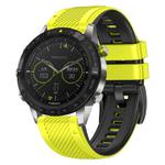 For Garmin Fenix 7X Twill Two Color Quick Release Silicone Watch Band(Lime Black)