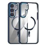 For Samsung Galaxy S25 5G MagSafe Anti-fingerprint Highly Transparent PC Phone Case(Blue)