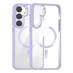 For Samsung Galaxy S25 5G MagSafe Anti-fingerprint Highly Transparent PC Phone Case(Purple)