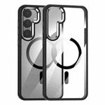 For Samsung Galaxy S25+ 5G MagSafe Anti-fingerprint Highly Transparent PC Phone Case(Black)