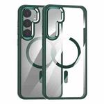 For Samsung Galaxy S25+ 5G MagSafe Anti-fingerprint Highly Transparent PC Phone Case(Green)