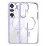 For Samsung Galaxy S25+ 5G MagSafe Anti-fingerprint Highly Transparent PC Phone Case(Purple)